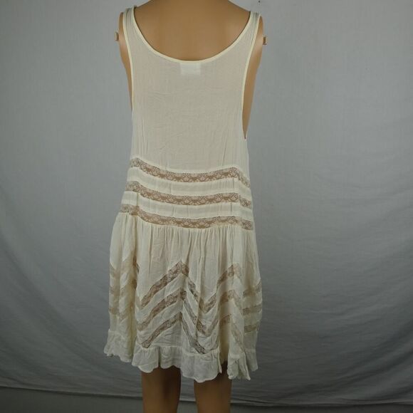 Free People Voile Lace Polka Dot Trapeze Swing Slip Dress Lace Tea Combo Small - Picture 10 of 10